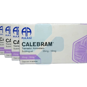 Calebram Tramadol/ketorolaco 25/10mg 4 Tabs Pack 5 Piezas