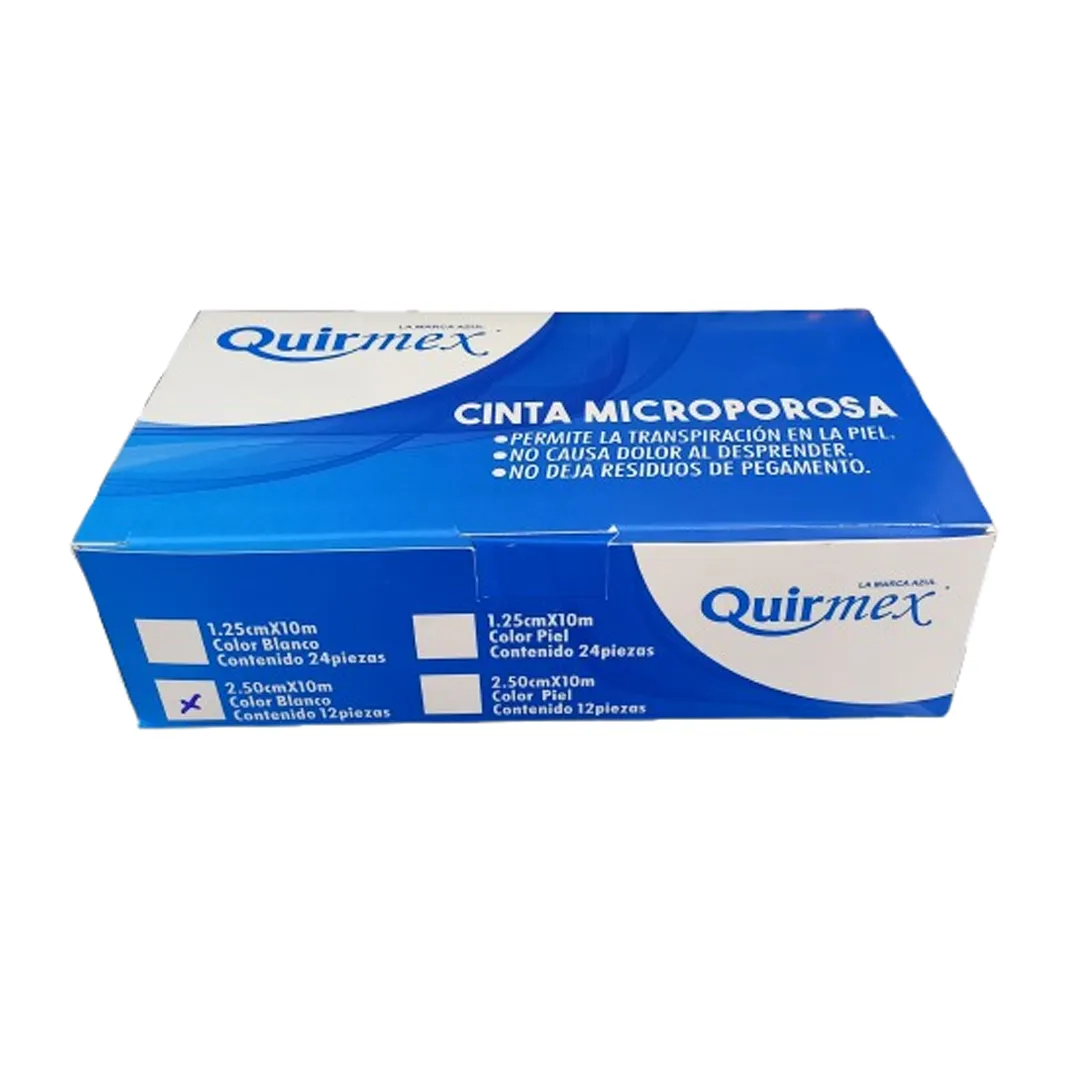 CINTA MICROPOROSA BLANCA 2.5 CM X 10 M