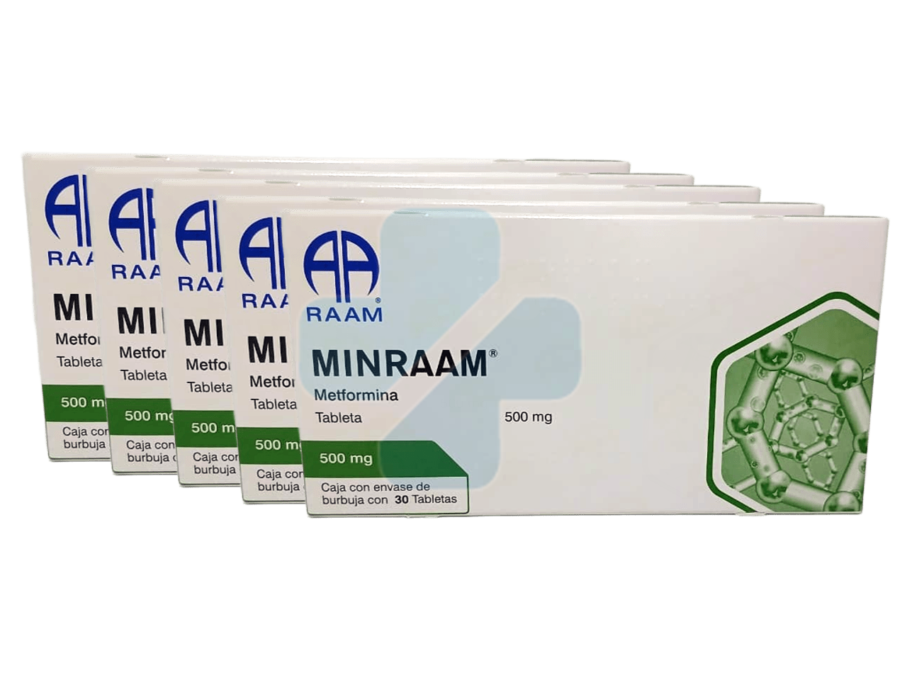 Metformina Minraam Tabletas 500 Mg, 30 Tabletas Pack 5 Pzs
