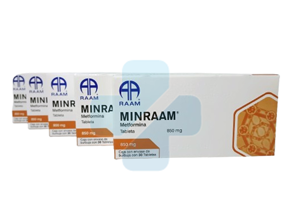 Metformina Tabletas 850 Mg, 30 Tabletas Pack De 5 Pzs
