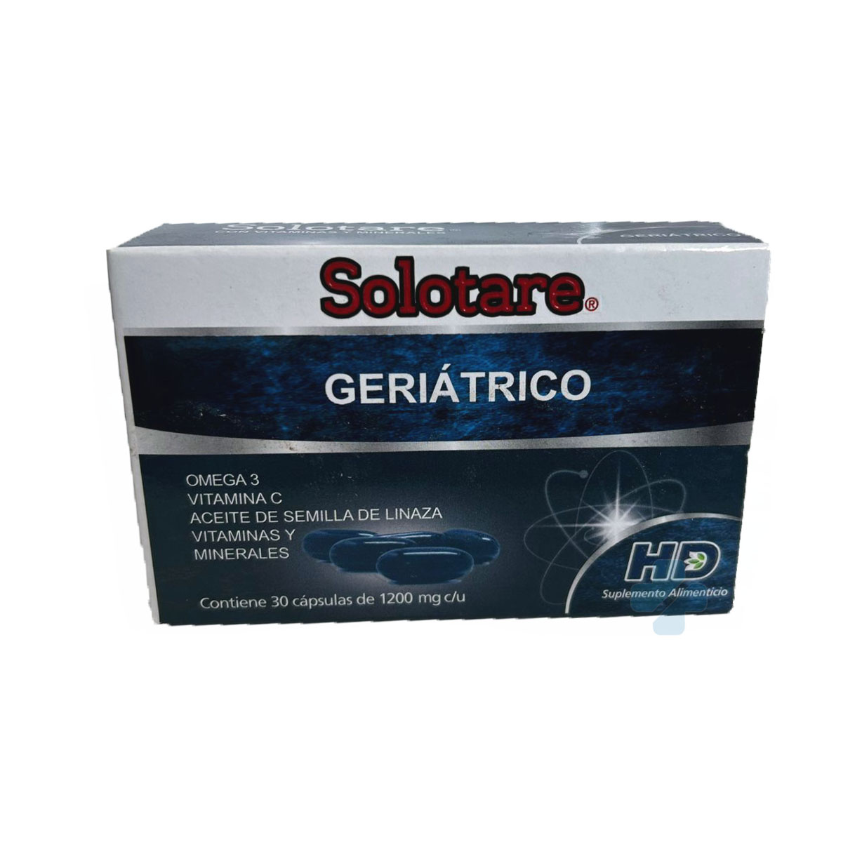 OMEGA 3, VITAMINA C, ACEITE DE SEMILLA DE LINAZA, VITAMINAS Y MINERALES C/30 CAPS SOLOTARE GERIÁTRICO