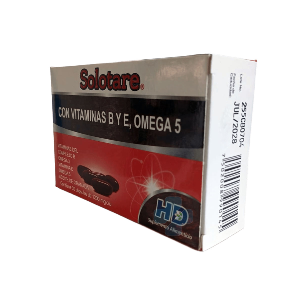 VITAMINAS B Y E, OMEGA 3 Y 5, ACEITE DE GRANADA C/30 CAPS SOLOTARE VITAMINAS B Y E OMEGA 5