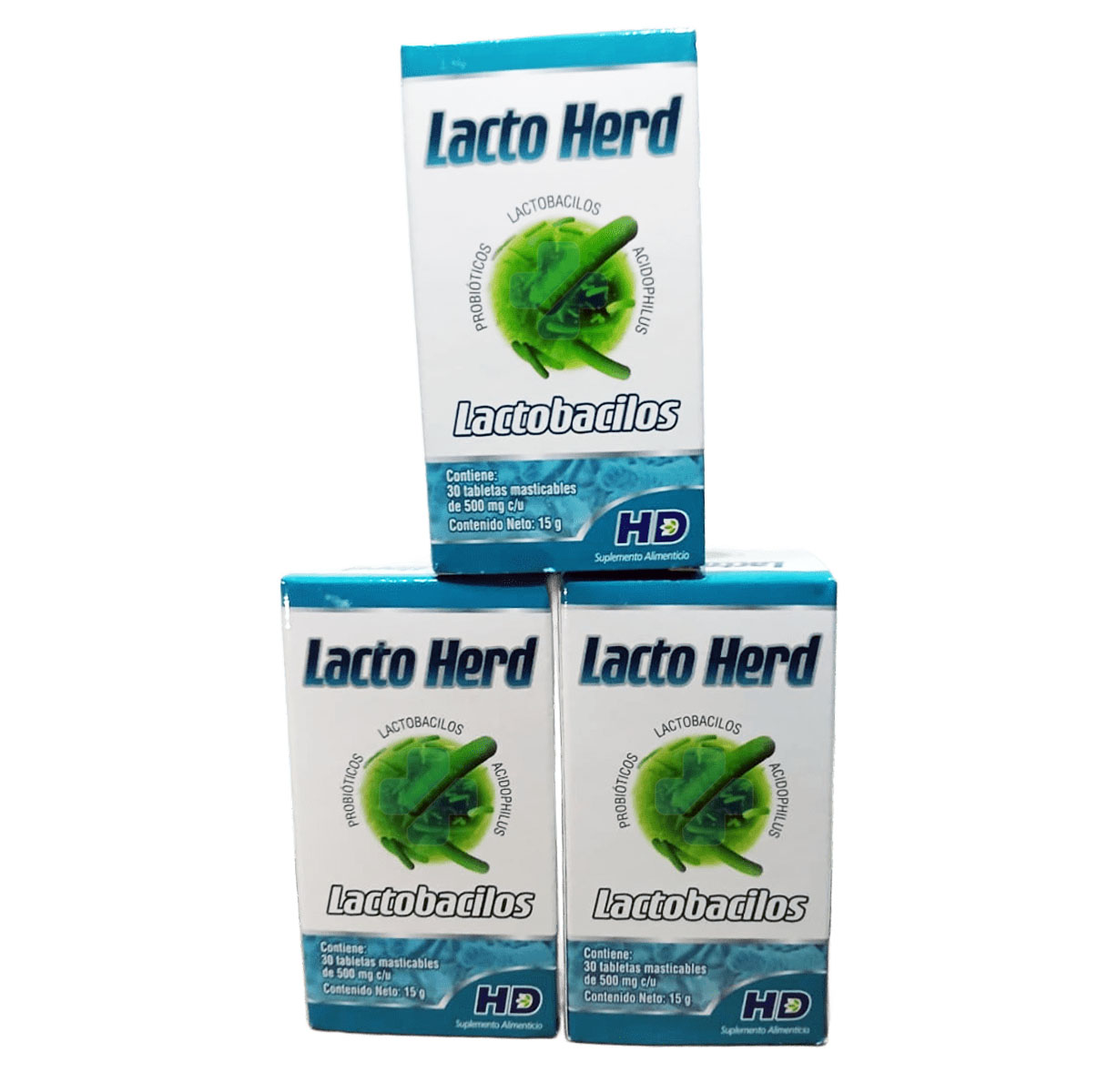 PROBIÓTICOS, LACTOBACILOS C/30 TABLETAS MASTICABLES LACTO HERD PACK 3
