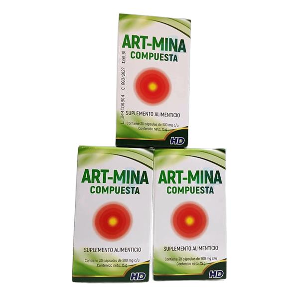 GLUCOSAMINA, CONDROITINA, VITAMINA B Y C, C/30 CAPS ART-MINA PACK 3