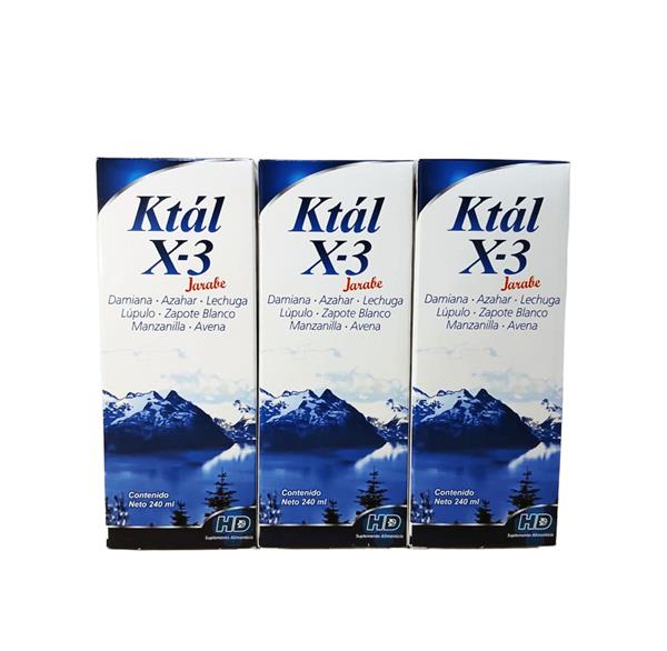 DAMIANA, AZAHAR, LECHUGA, LÚPULO, ZAPOTE BLANCO JARABE C/240 ML KTAL X-3 PACK 3