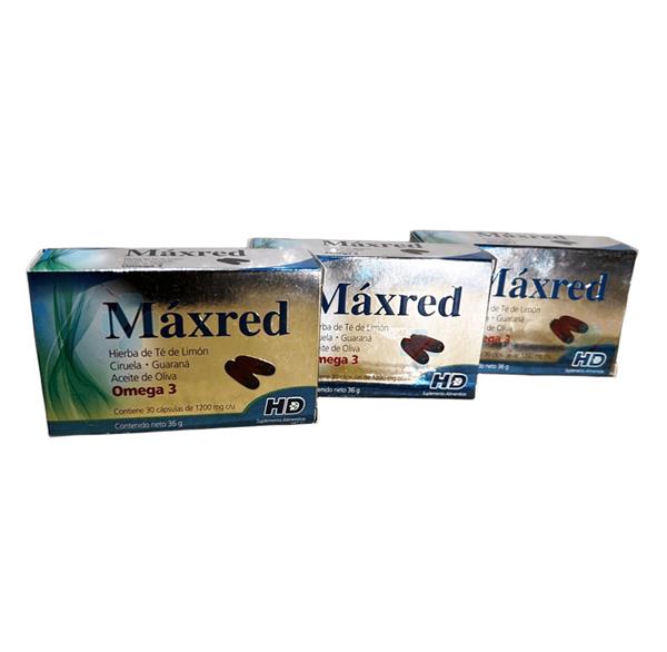 OMEGA 3, HIEBRA DE TÉ DE LIMÓN, CIRUELA, GUARANÁ, ACEITE DE OLIVA C/30 CAPS MÁXRED PACK 3