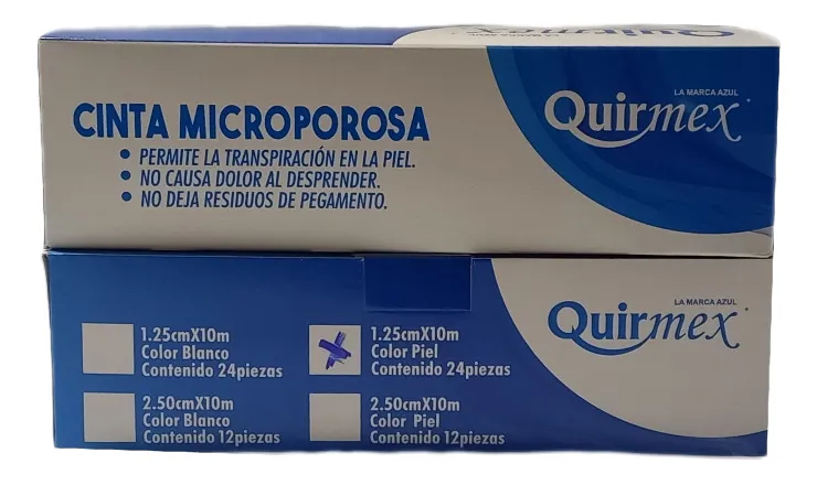 CINTA MICROPOROSA PIEL 1.25 CM X 10 M (48 PIEZAS)